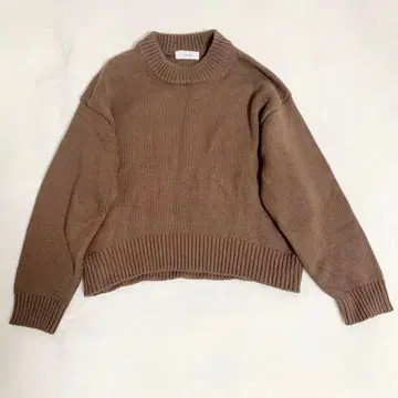 TODAYFUL 투데이풀 니트 스웨터 프리 크루넥 브라운
