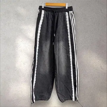 LINK@ 링크 사이드 나일론 레이스 라인 데님 팬츠 청바지