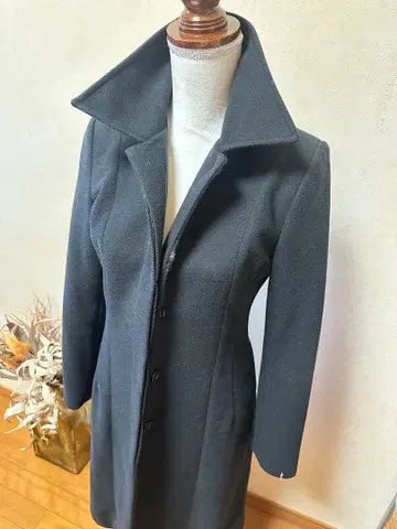 블랙 롱 코트 한국제