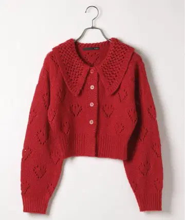 HEATHER 하트 무늬 니트 가디건