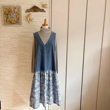 코듀로이 리버티 타나론 도킹 원피스 오버롤 스커트