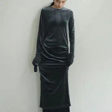 anuke 벨로아 메쉬 원피스 블루 36