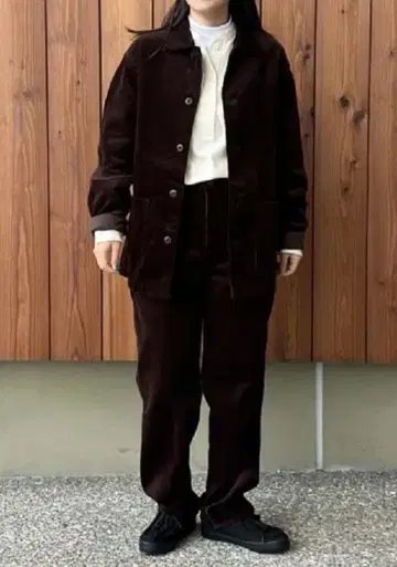 무지 코품질 나무 열매로 만든 카포크 혼방 코듀로이 와이드 팬츠