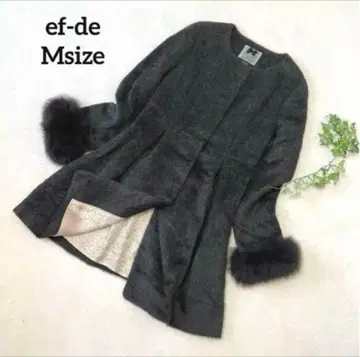 ef-de 에프데 M 아우터 코트 울 퍼 그레이 겨울 알파카