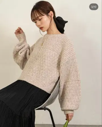 hinari 패치워크 디자인 MIX 니트