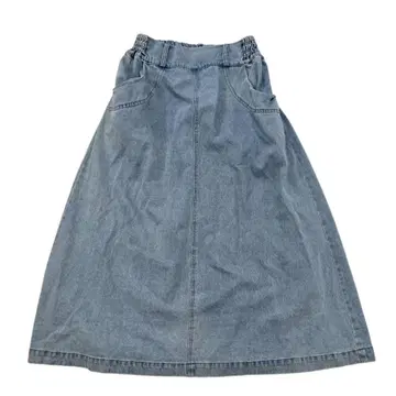 n'Or LABEL 데님 스커트 F 허리밴딩 포켓 부착 캐주얼