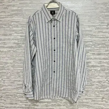 조셉 아부드 LL 스트라이프 긴팔 셔츠 남성용 화이트 블루 빅 루즈핏