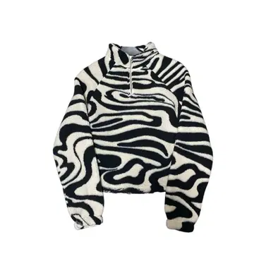 H&M 파도 패턴 플리스 하프 지퍼 자켓 y2k zara 제브라 패턴