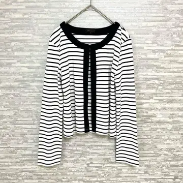 MF 에디토리얼 스트라이프 긴팔 가디건 고급 심플