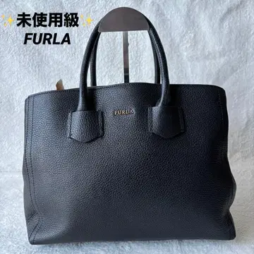 미사용급 FURLA 훌라 알바 가죽 토트백 핸드 블랙