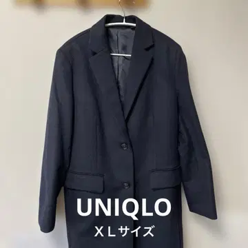 UNIQLO 울 캐시미어 체스터 코트 네이비 2 버튼 XL 사이즈