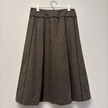 LAURA ASHLEY 로라 애슐리 브라운 플레어 스커트 무릎 아래 울