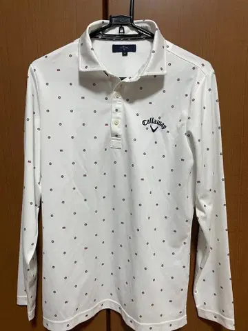 캘러웨이 도트 무늬 긴팔 피케 셔츠 M
