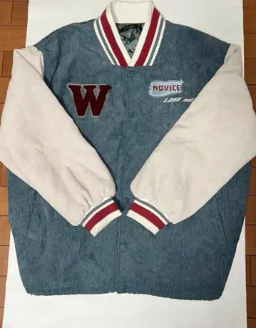 코듀로이 바시티 자켓 파랑과 베이지 새상품급