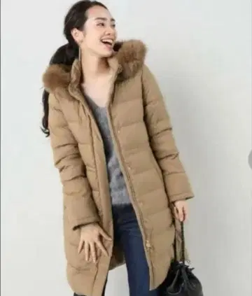 IENA 이에나 P/타프타 롱 다운 코트 베이지 36