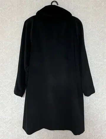 LaFortie 블랙 캐시미어 퍼 옷깃 롱 코트