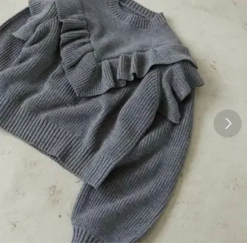 프릭스스토어 마코버 절개 프릴 니트 그레이 MACOBER