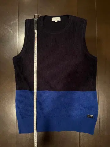 캘빈 클라인 리브 편직 베스트 S 네이비/블루