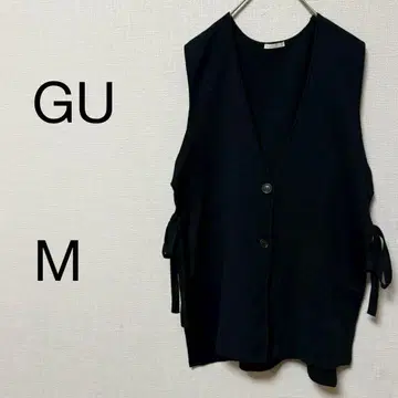 지유 GU 베스트 [ M ] 프론트 오픈 사이드 리본 베스트 스타일리시