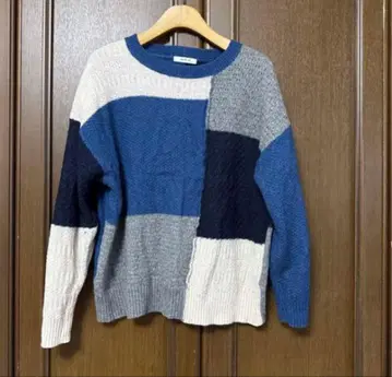 새상품급 노프드노드 패치워크 자카드 니트