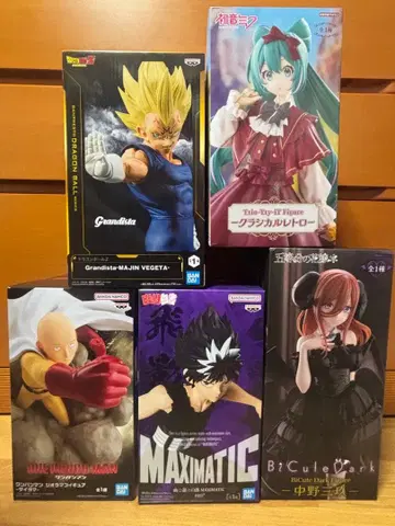 피규어 장상자 5종 베지터 하츠네 미쿠 원펀맨 히에이 나카노 미쿠