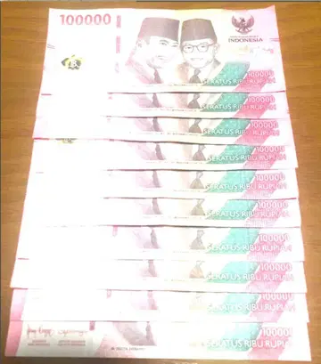 인도네시아 2022년 최신 10만 루피아 10장 100만 루피아 2