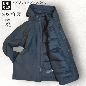 UNIQLO 하이브리드 다운 후드티 남성용 XL 그레이 477217