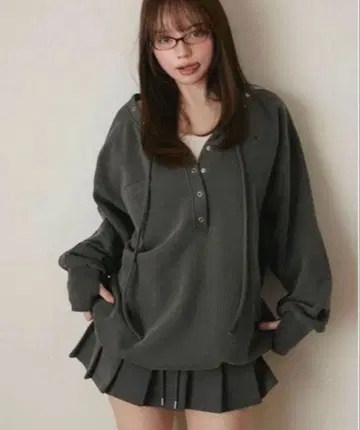 ANDMARY 루즈 리본 세트업 그레이