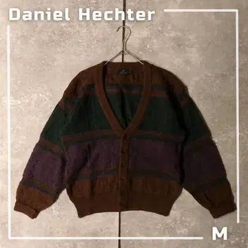 80s Daniel Hechter 멀티 보더 울 가디건