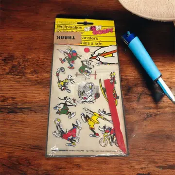 1950s 빈티지 다리미 전사지 미키마우스 구피 플루토