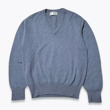 Ballantyne 캐시미어 V넥 니트 스웨터 블루 42