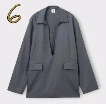 6(ROKU) V넥 튜닉 울 일본제 사이즈 S 자켓