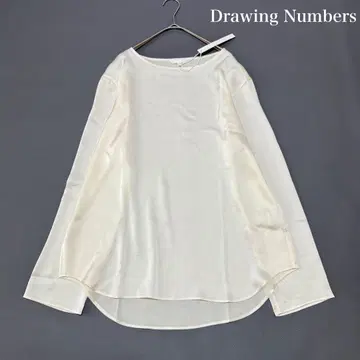 택 포함 인기 드로잉 넘버 잉그 새틴 보트 블라우스