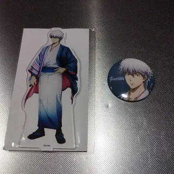 [점프 페스타 한정판] 사카타 긴토키 아크릴 스탠드 & 캔뱃지 세트