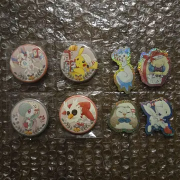 포켓몬 크리스마스 캔뱃지 스티커 묶음 판매 홀리데이