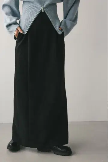 페이크 스웨이드 하이 스트레치 스커트