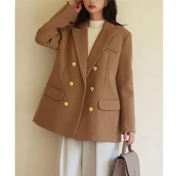 세존드파피용 더블 버튼 테일러드 자켓 코트