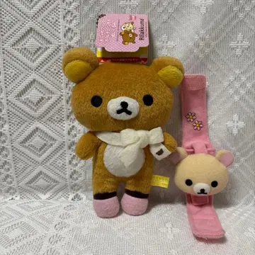 리락쿠마 봉제 인형 마스코트 윈터 코리락쿠마 리스트 밴드 2종 세트