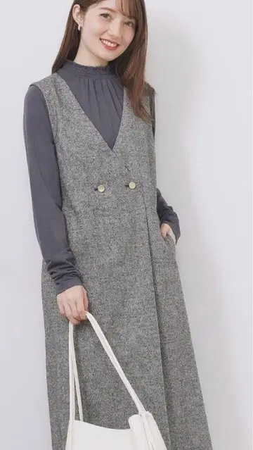 랩 스타일 트위드 원피스