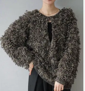 루프 편직 긴팔 스웨터