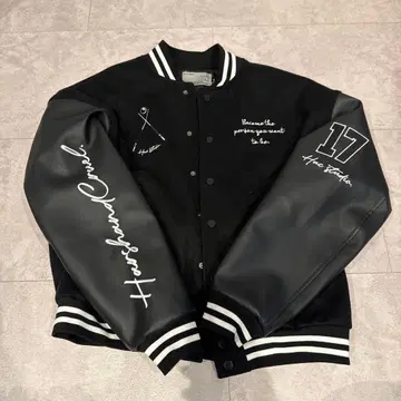 [ 새상품급 ] HARSH AND CRUEL 바시티 자켓 블랙 M 사이즈