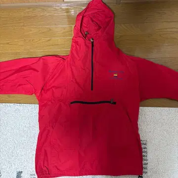 L.L.Bean 아노락 후드티 애플 로고 빨간색 레드 후드 부착