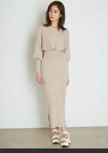 snidel 레이어드 니트 원피스