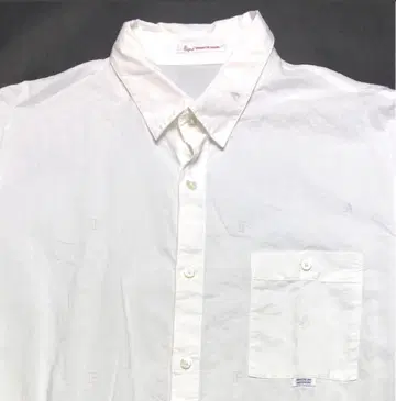 Papas 파파스 긴팔 셔츠 섀도우 패턴 화이트 50 L 사이즈