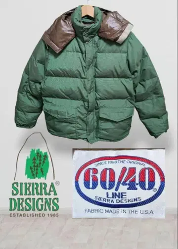 SIERRA DESIGNS 60/40 라인 그린 다운 자켓