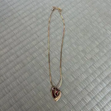 하트 모양 목걸이 골드 빨간색 새상품급