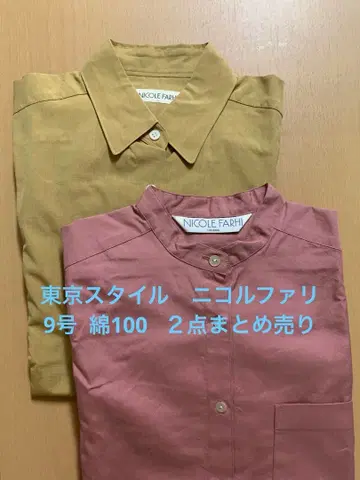 긴팔 셔츠 2점 면 100 니콜 파리 도쿄 스타일