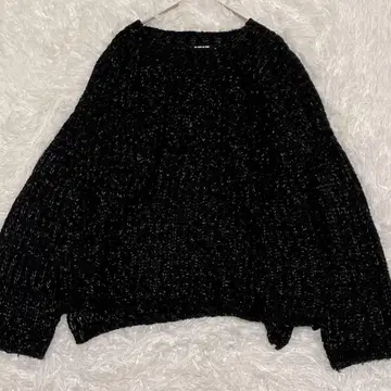 아즈노우아즈 AS KNOW AS 오버 사이즈 블랙 니트 스웨터 긴팔