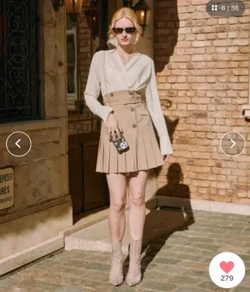 eimyistoire 칼라리스 플리츠 콤비 미니 원피스