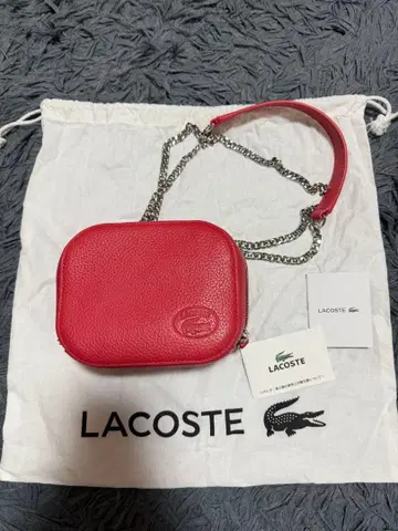 LACOSTE 가죽 숄더백 레드